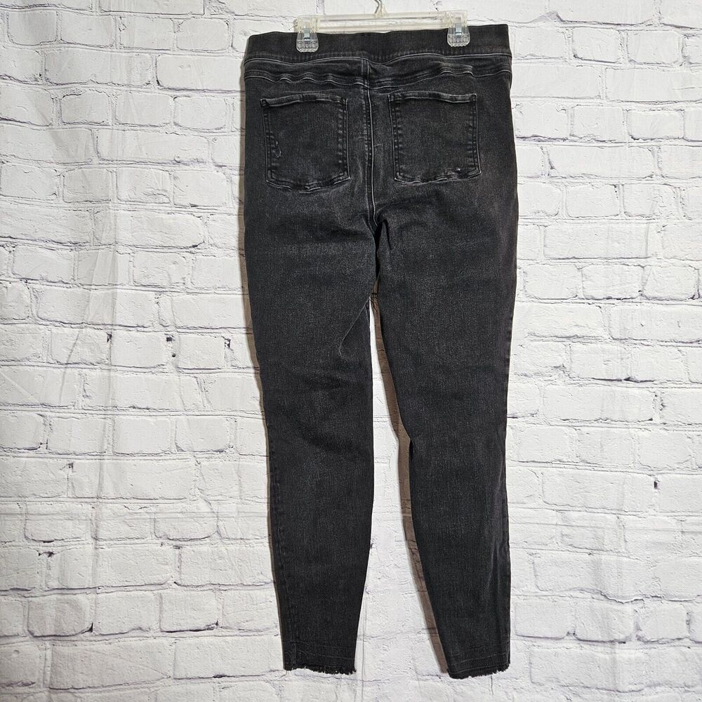 Spanx Jeans Womens Large L Black Ankle Skinny Stretch Distressed 20213R - Picture 2 of 16